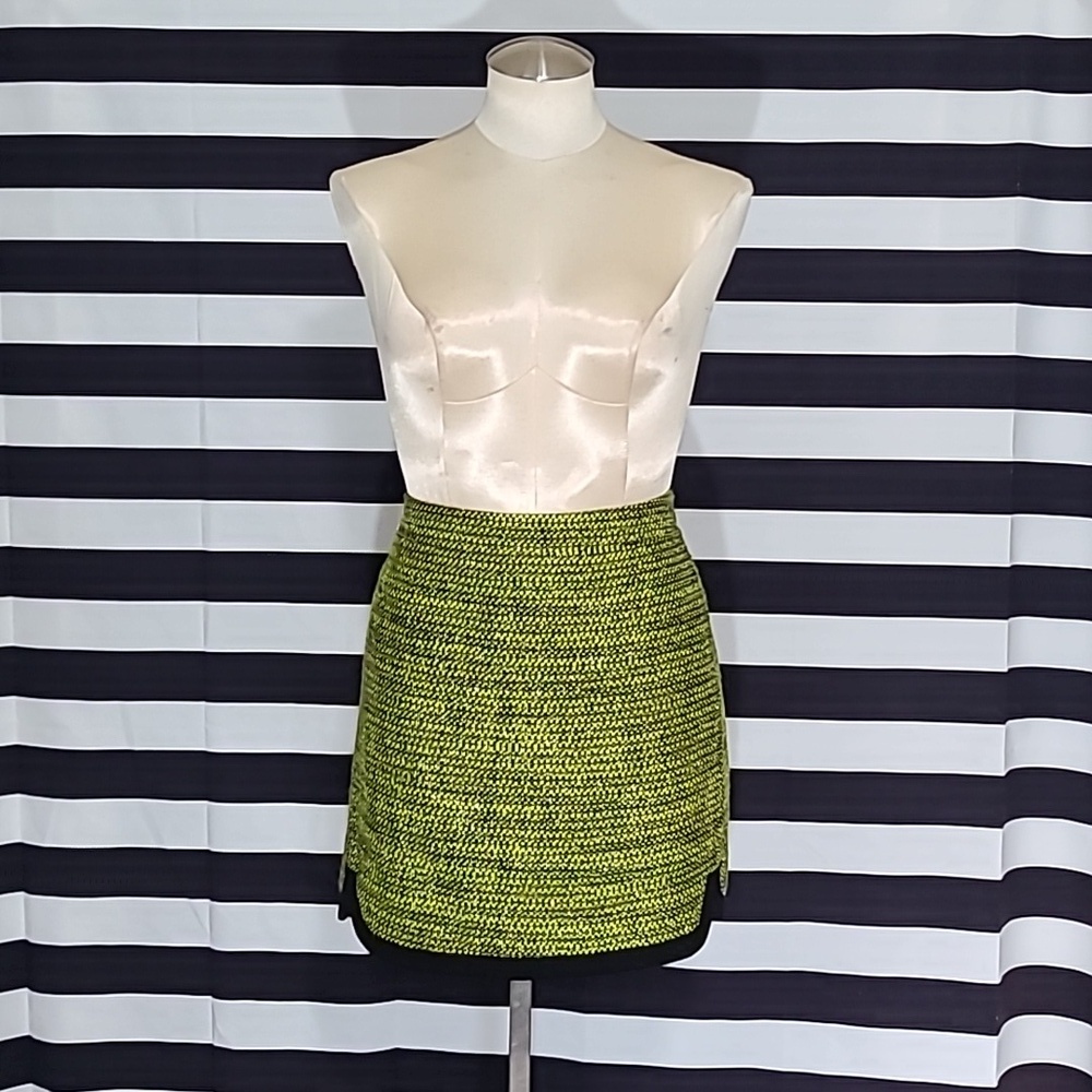 J. Crew Tweed Knit Neon Skirt